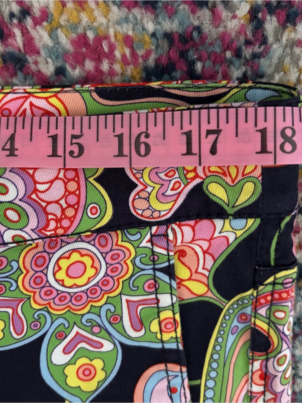 Escada Sport Kate Pants Womens 46 Us 16 Black Colorful Floral Paisley Flare Leg - Picture 11 of 15